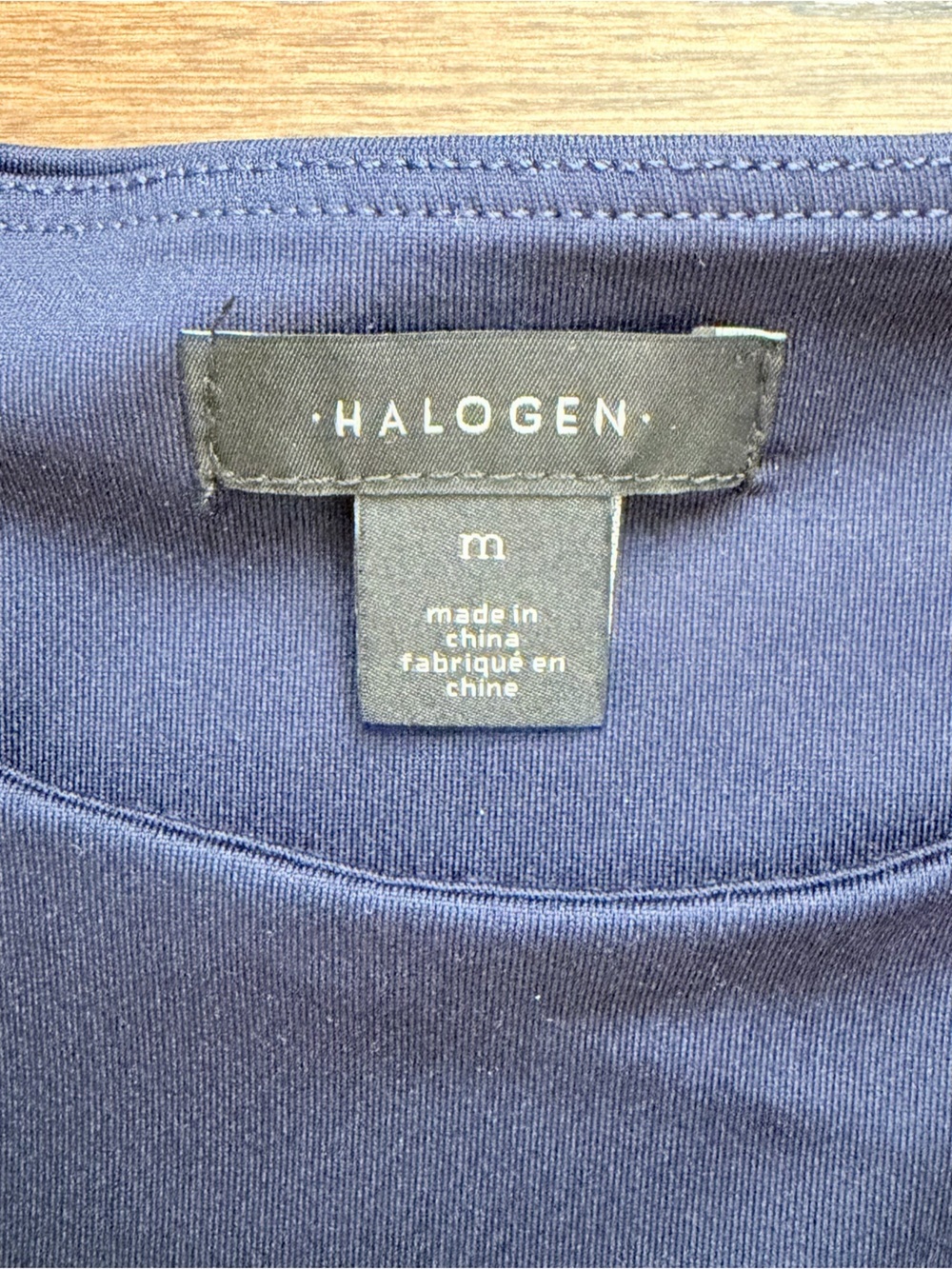 NWT Halogen Navy Short-Sleeve Crewneck Tee - size medium - Picture 2 of 5